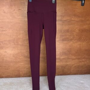 High-Waist Burgundy Leggings